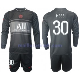 Maillot de Foot Paris Saint-Germain Lionel Messi 30 Troisième 2021-22 Manches Longues - Enfant